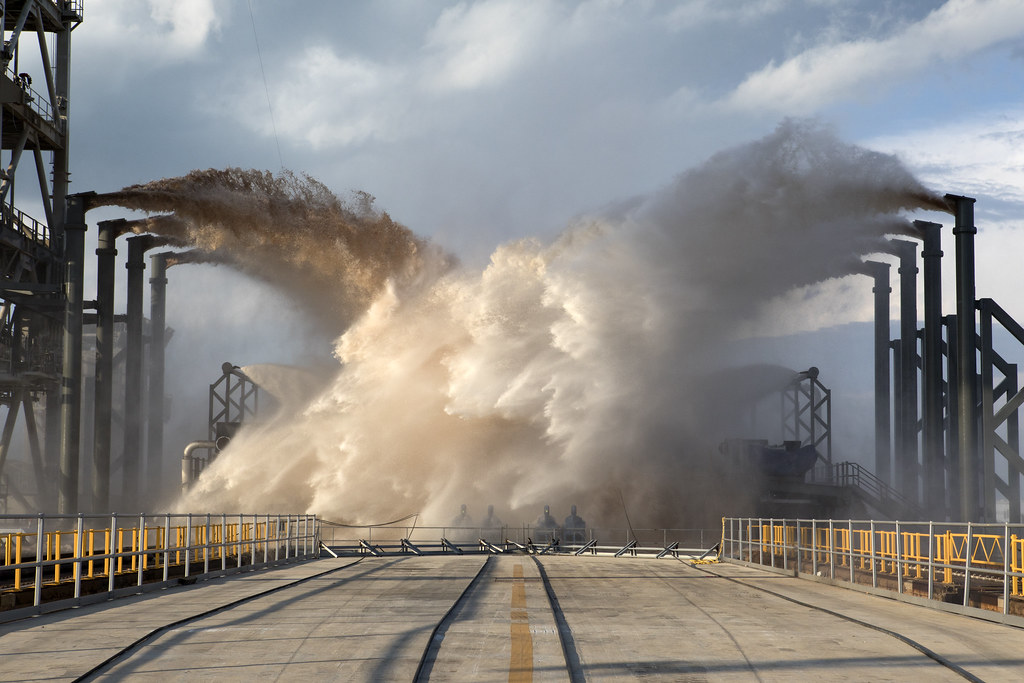 SpaceX Water Deluge Test at Pad 39A